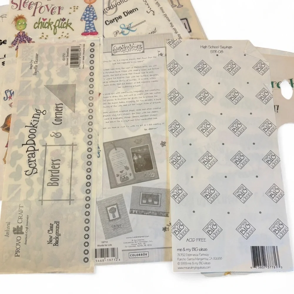 VTG Mix Lot of Scrapbooking Stickers Me & My Big Ideas Sue Dreamer Stickopotamus
